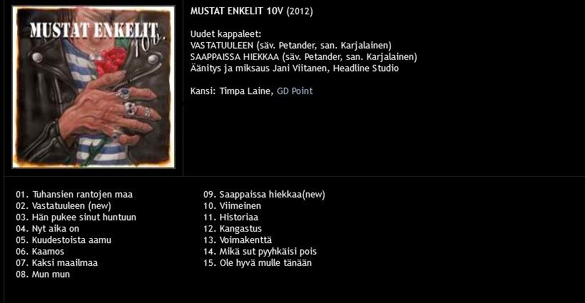 Mustat Enkelit 10V.